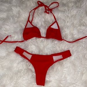 Cute Red/ Mesh Swimsuit!
